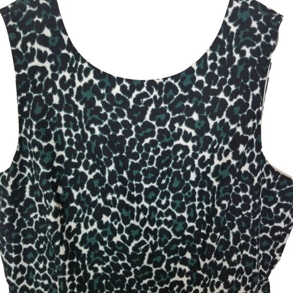 J. Crew Womens 10 Green Leopard Print Textured Sle - Picture 2 of 8